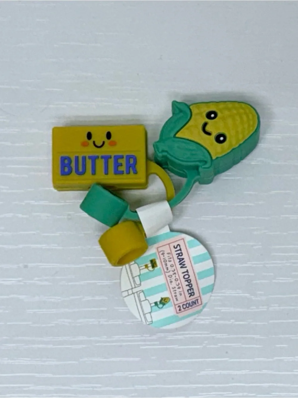 New! 2pk Straw Toppers Butter/Corn - Target Bullseye's Playground